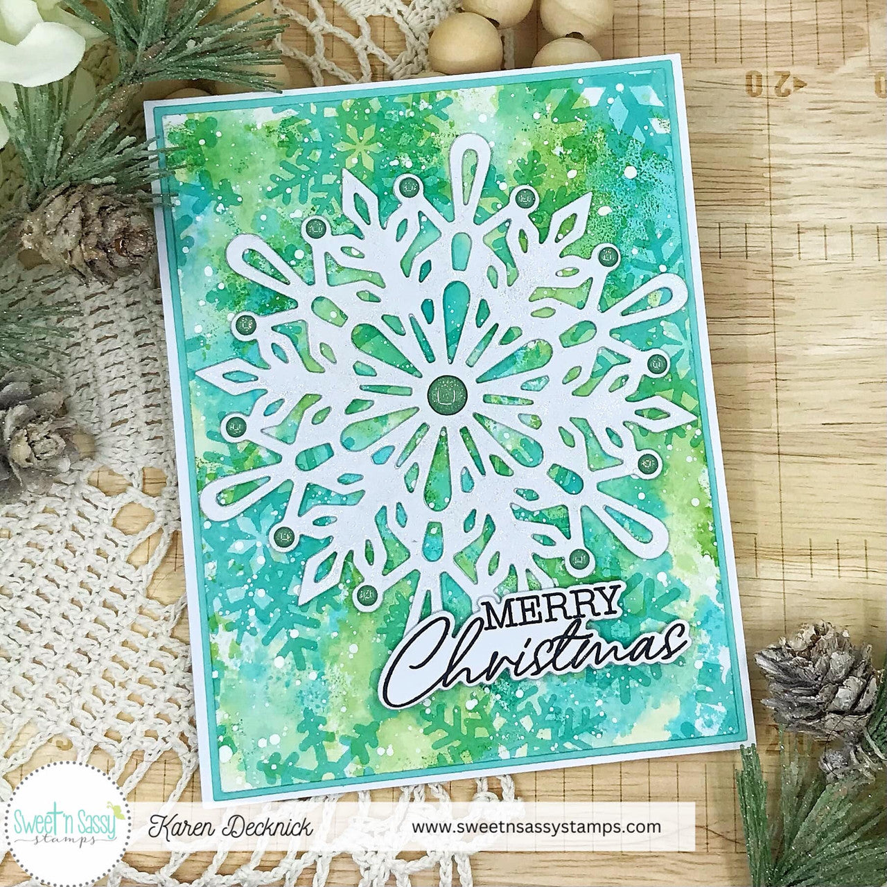 Large Snowflake Background Clear Stamp