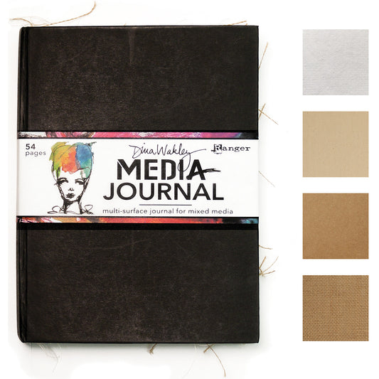 Dina Wakley by Ranger Mixed Media Art Journal: 8"x10" Black
