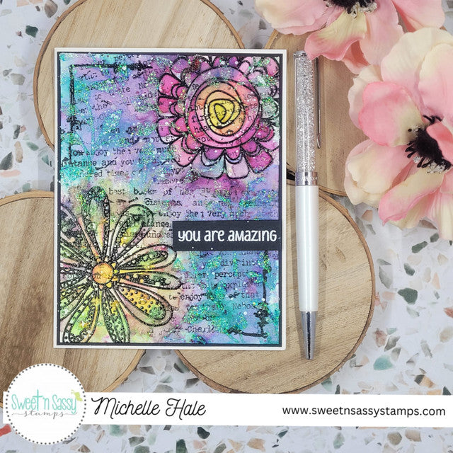 Funky Florals Clear Stamp Set