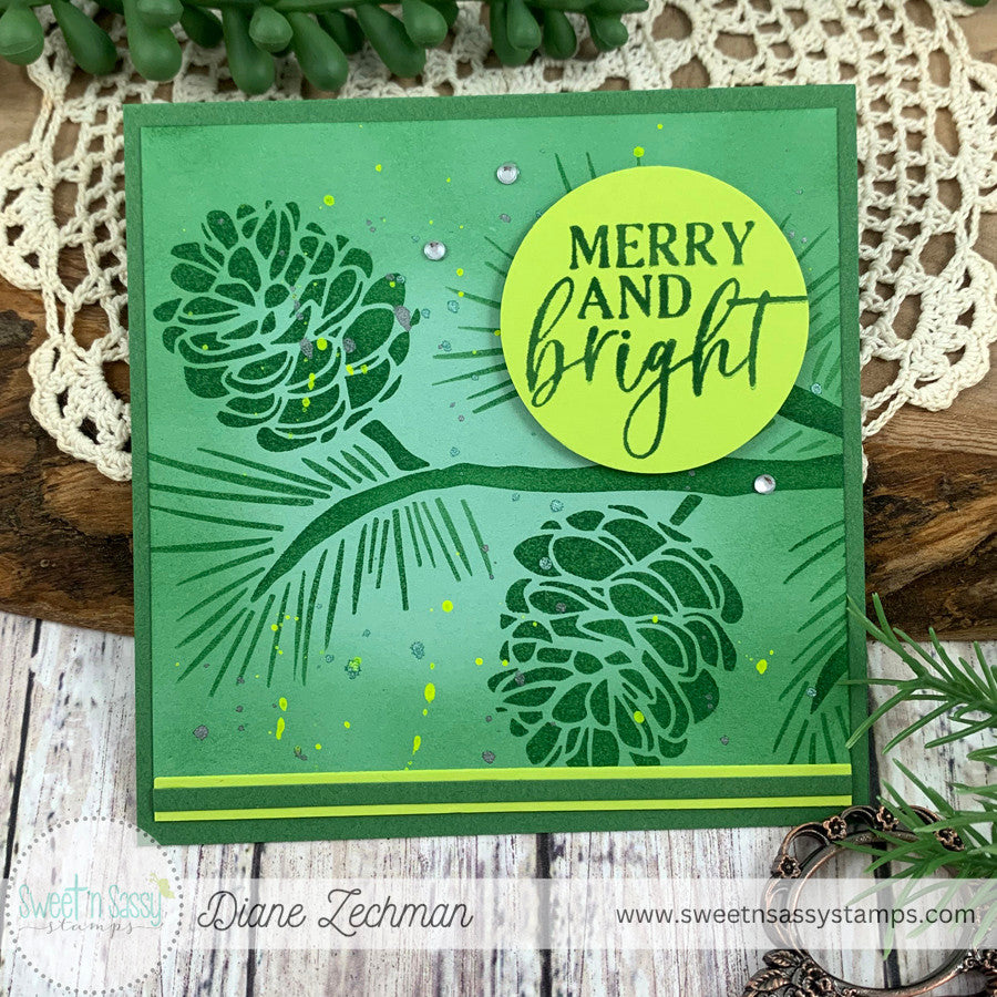 Pine Branch Layering Stencil Set