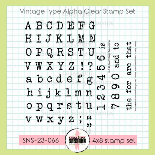 Vintage Type Alpha Clear Stamp Set