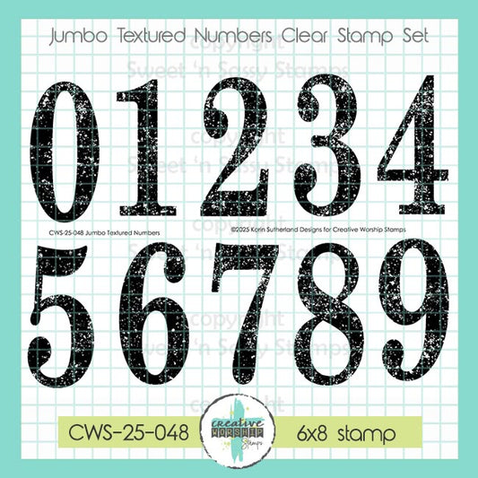 Jumbo Textured Numbers Clear Stamp Set