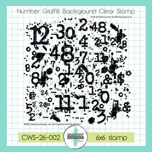 Number Graffiti Background Clear Stamp