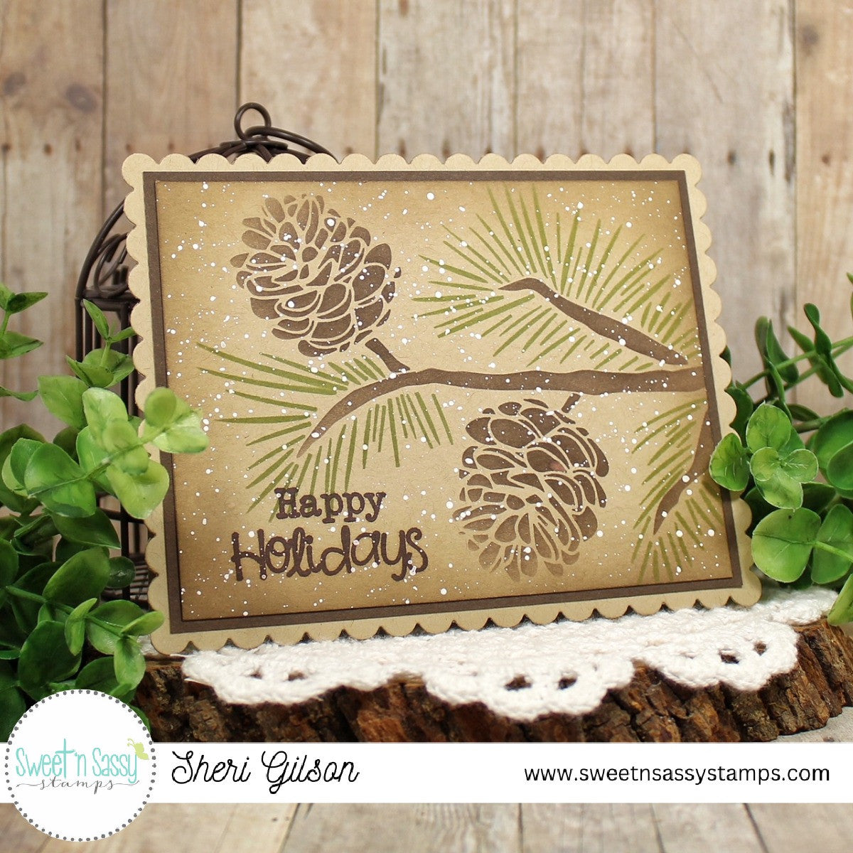 Pine Branch Layering Stencil Set