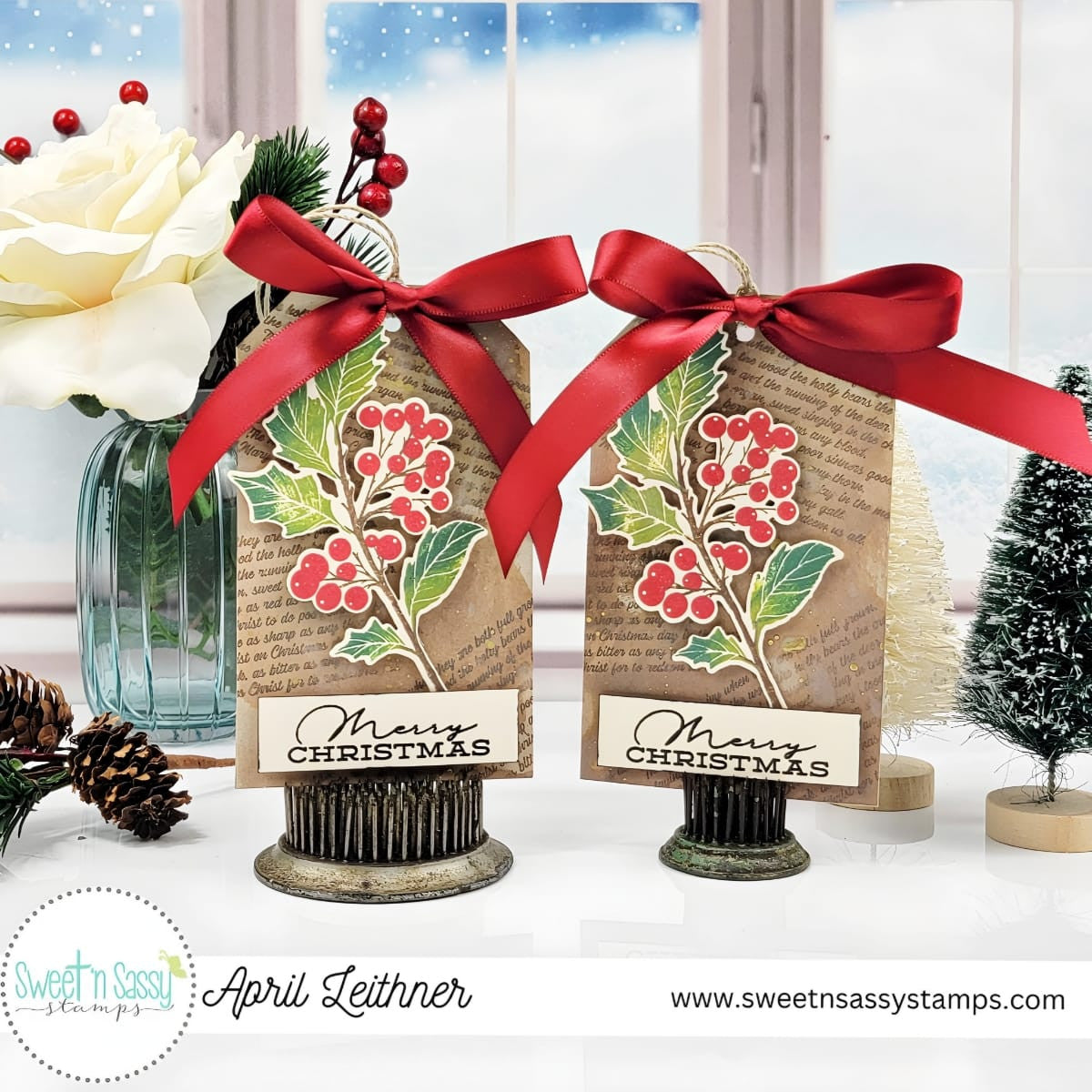 Vintage Holly Stamp & Die Bundle