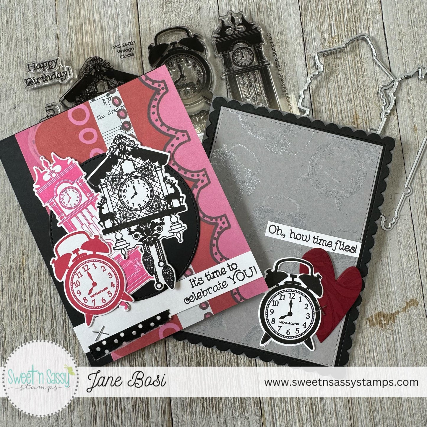 Vintage Clocks Clear Stamp Set