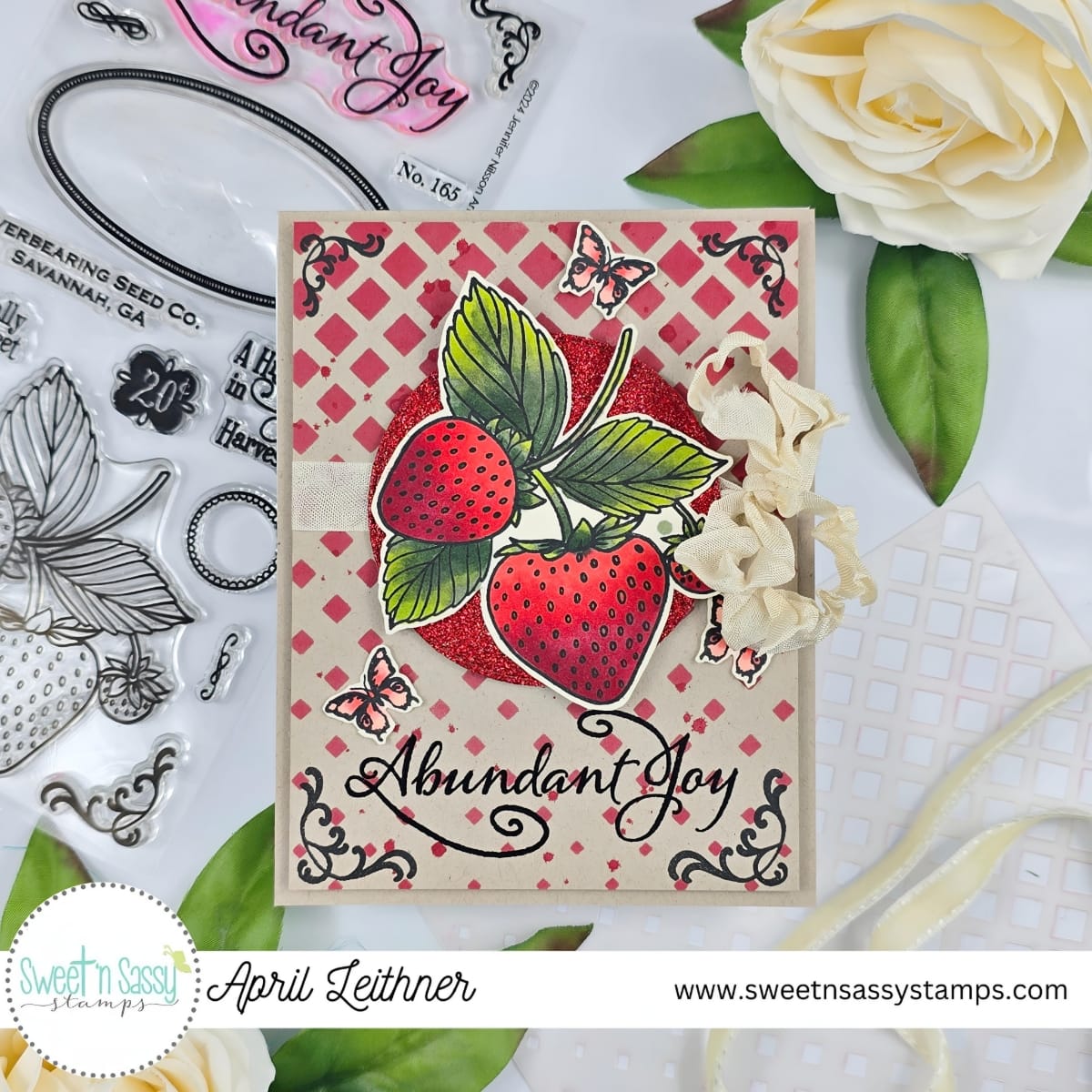 Vintage Strawberry Seed Packet Stamp & Die Bundle