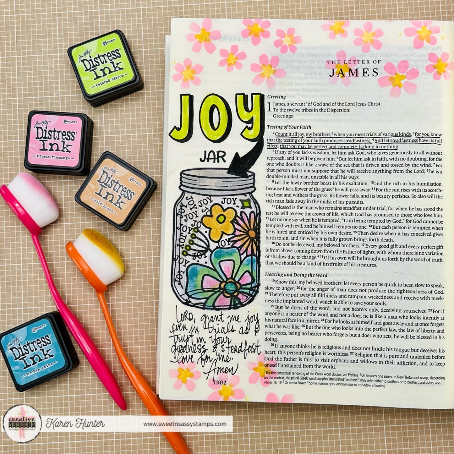 Joyful Flowers Layering Stencil