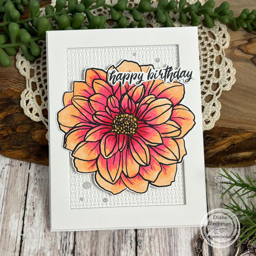 Dahlia Background Clear Stamp