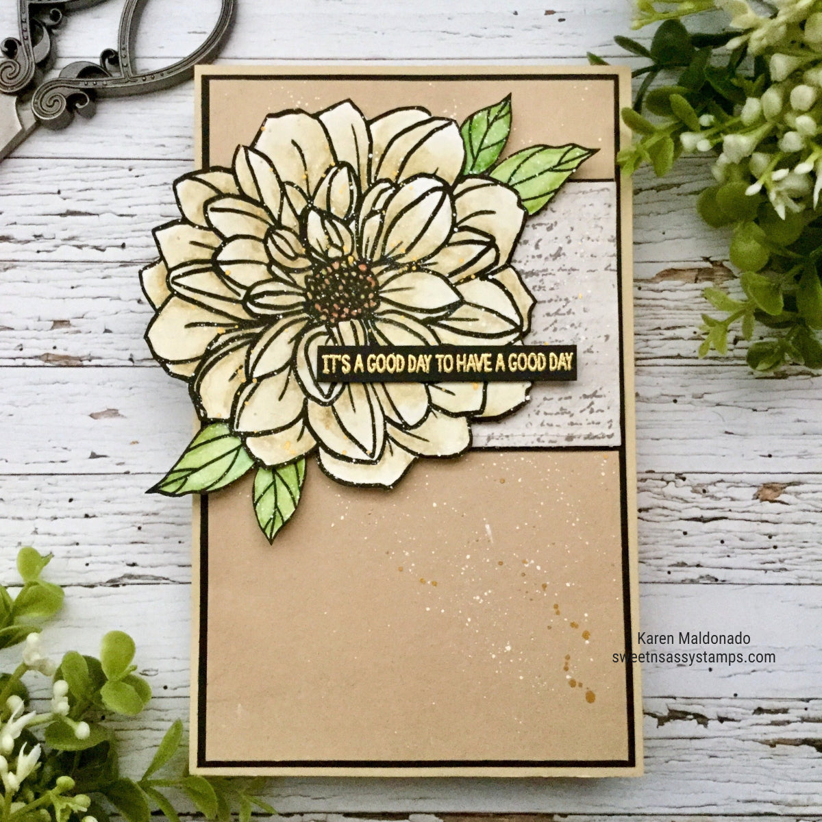 Dahlia Background Clear Stamp