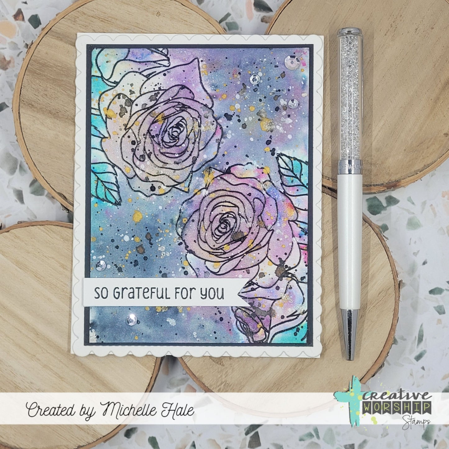 Rose Banner Clear Stamp Set