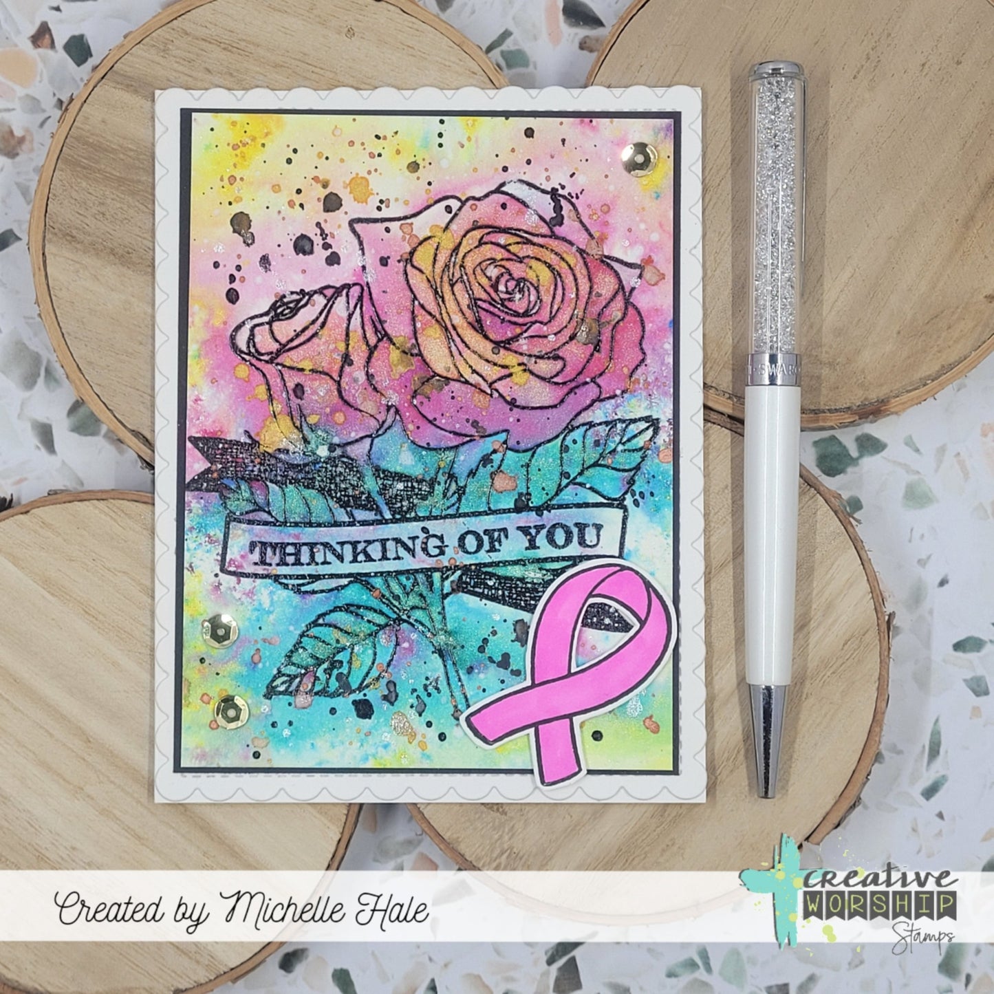 Rose Banner Clear Stamp Set