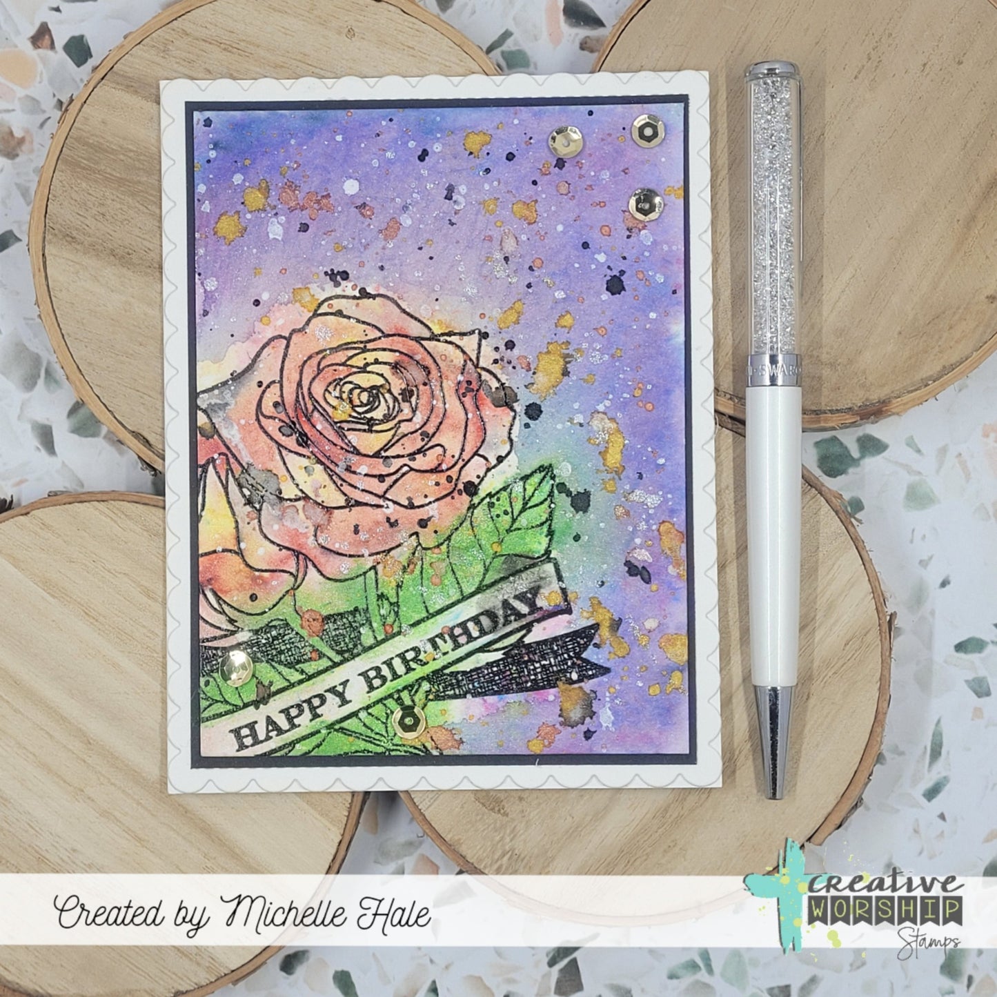 Rose Banner Clear Stamp Set