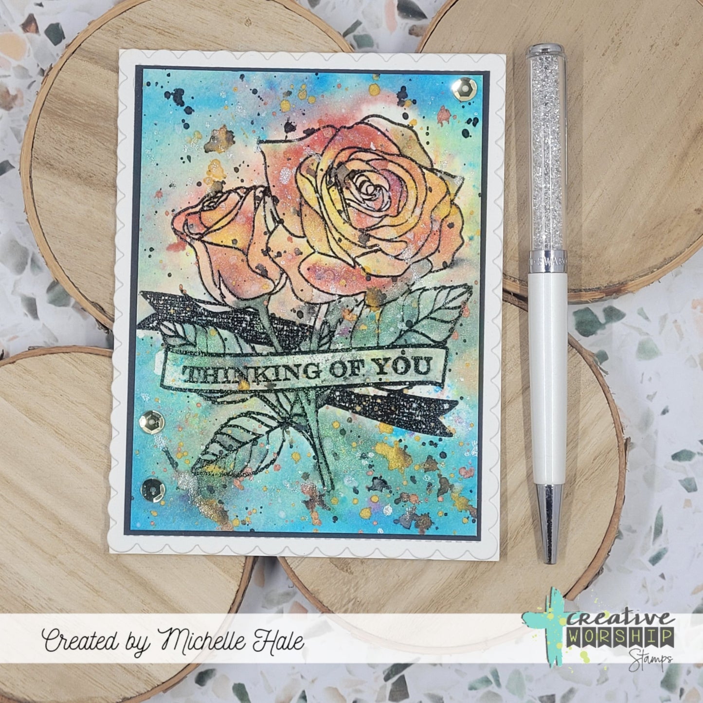 Rose Banner Clear Stamp Set