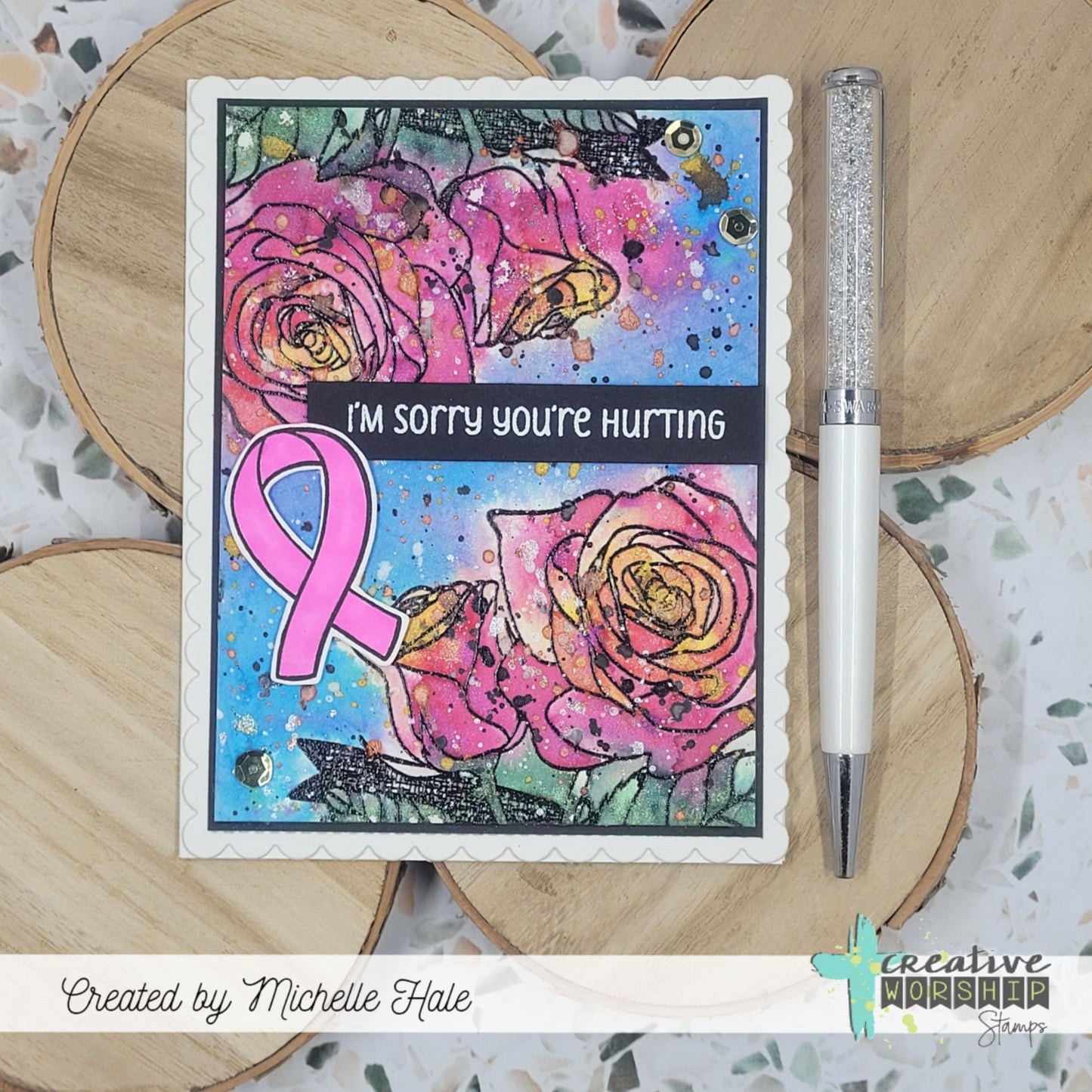 Rose Banner Clear Stamp Set