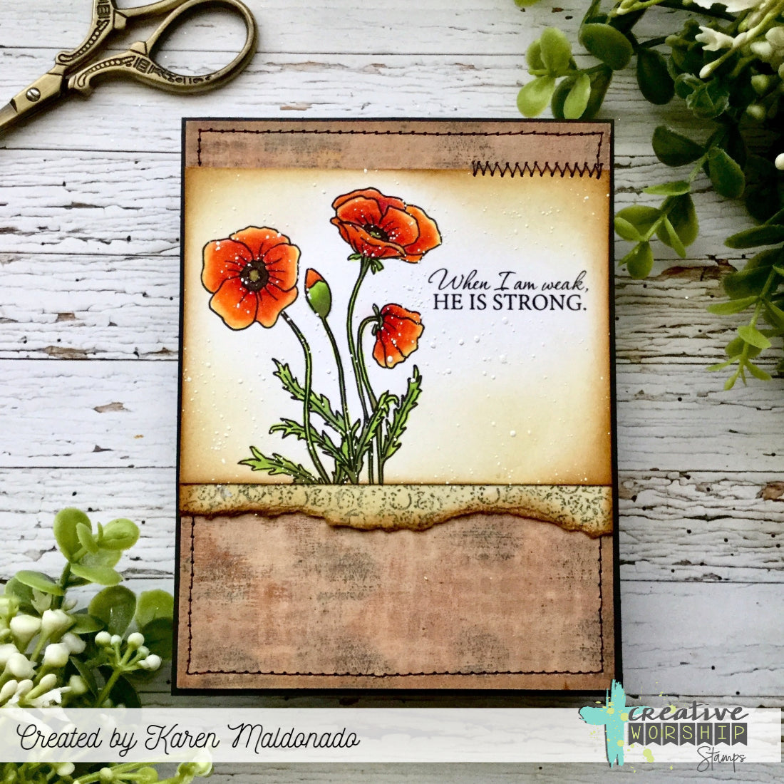 Poppies & Greetings Clear Stamp