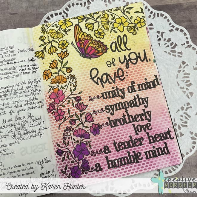 Vintage Butterflies & Blooms Clear Stamp Set