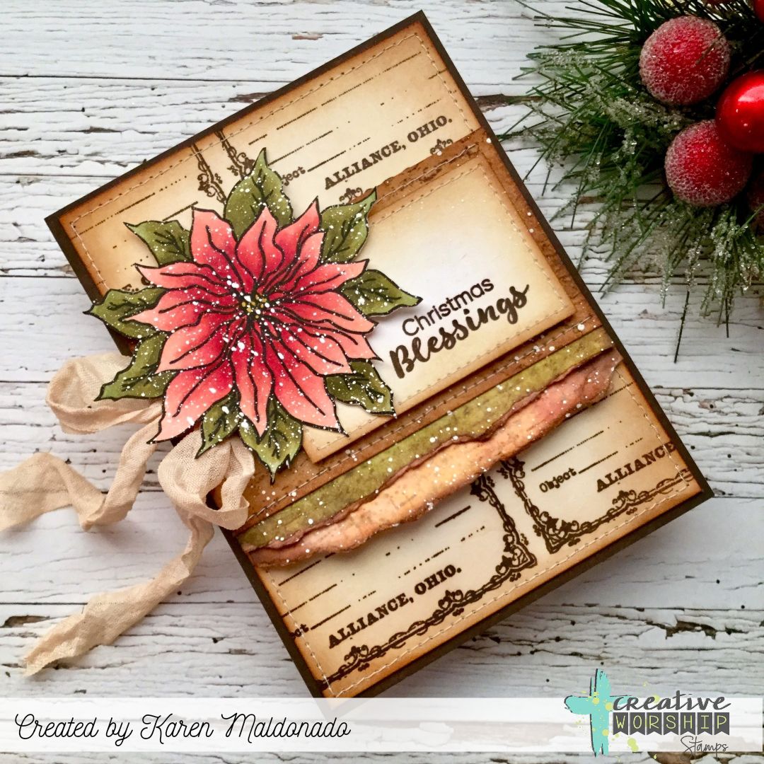 Christmas Poinsettia Clear Stamp Set