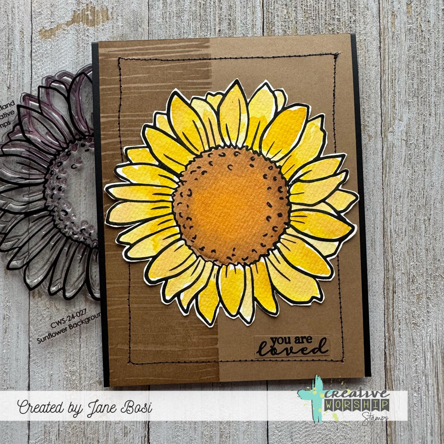 Sunflower Background Clear Stamp