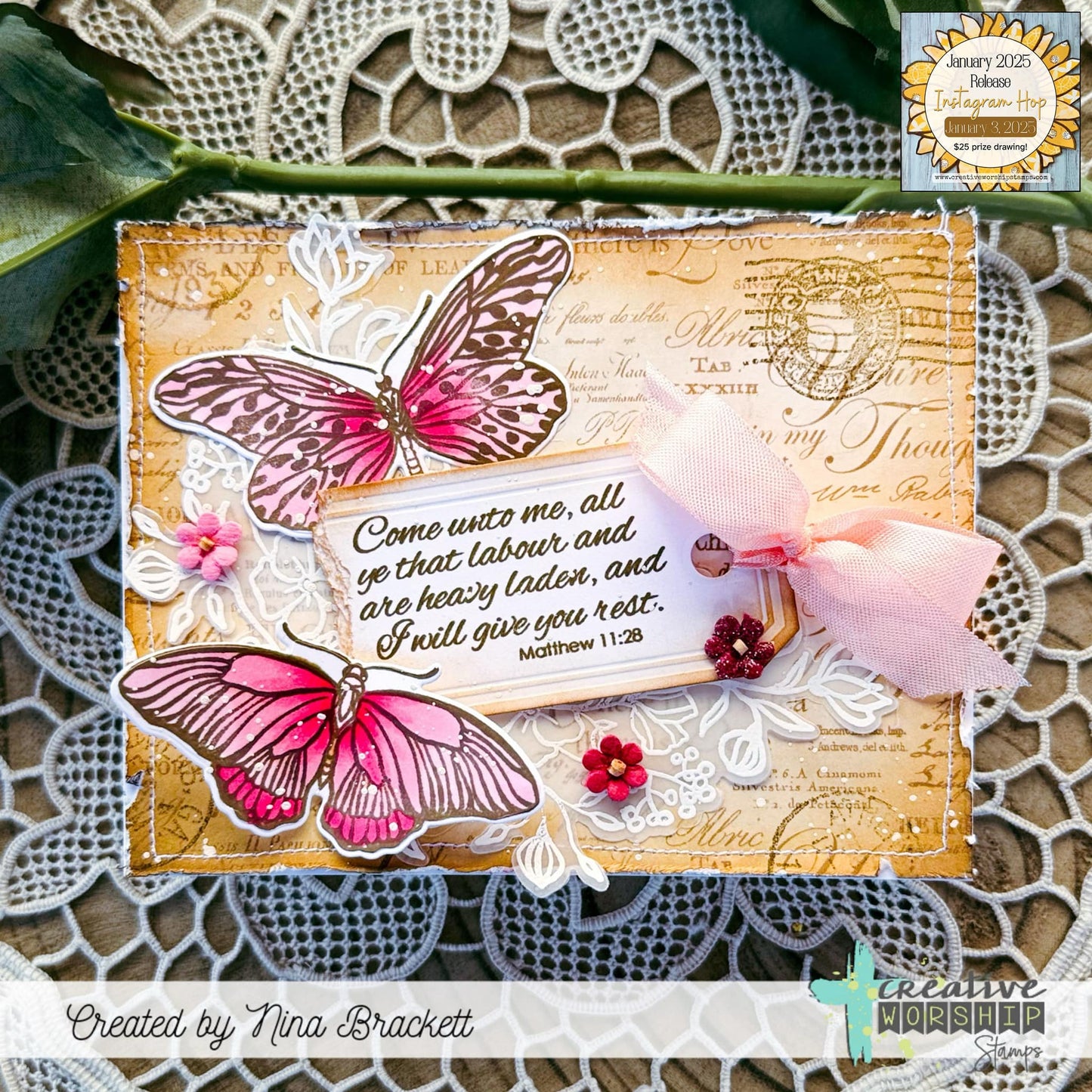 Vintage Butterflies & Blooms Clear Stamp Set