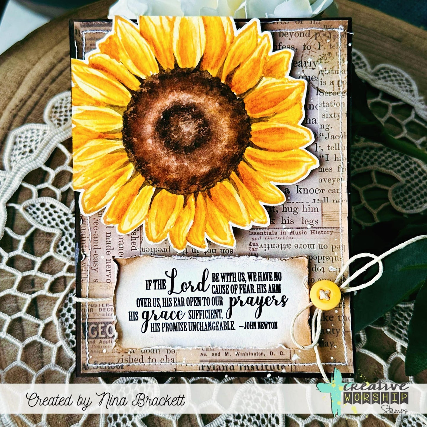 Sunflower Background Clear Stamp