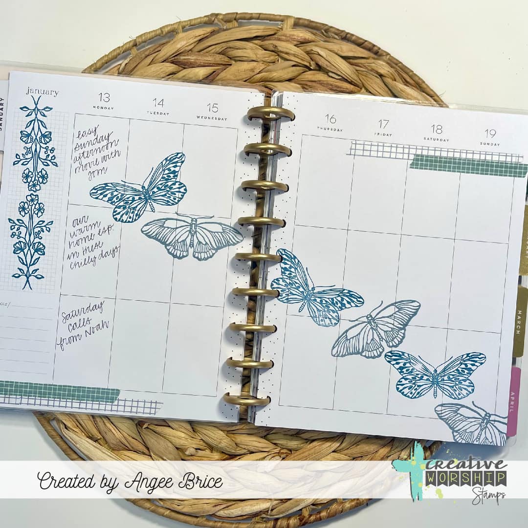 Vintage Butterflies & Blooms Clear Stamp Set