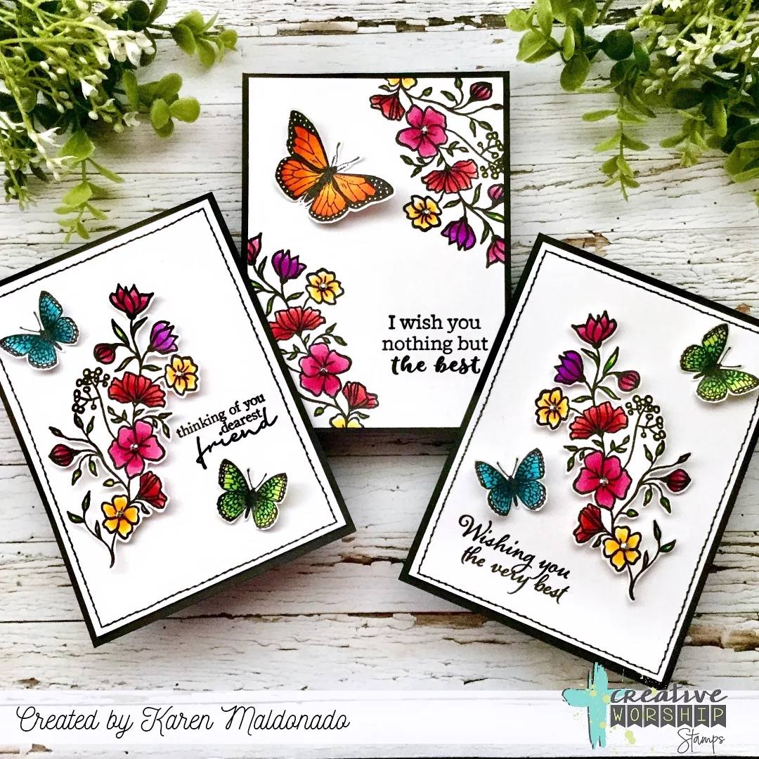 Vintage Butterflies & Blooms Clear Stamp Set