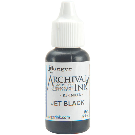 Ranger Archival Jet Black Refill Reinker .5oz