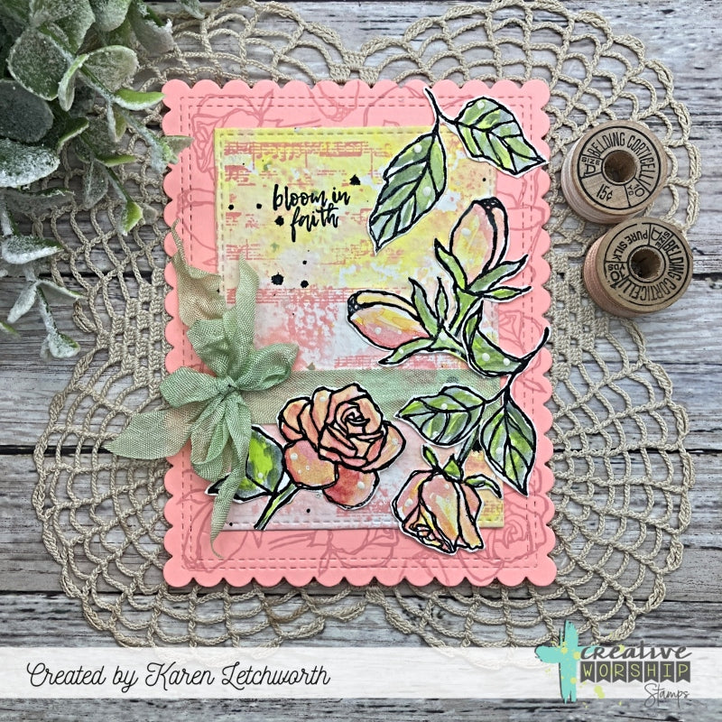 Sketched Roses Clear Stamp Set