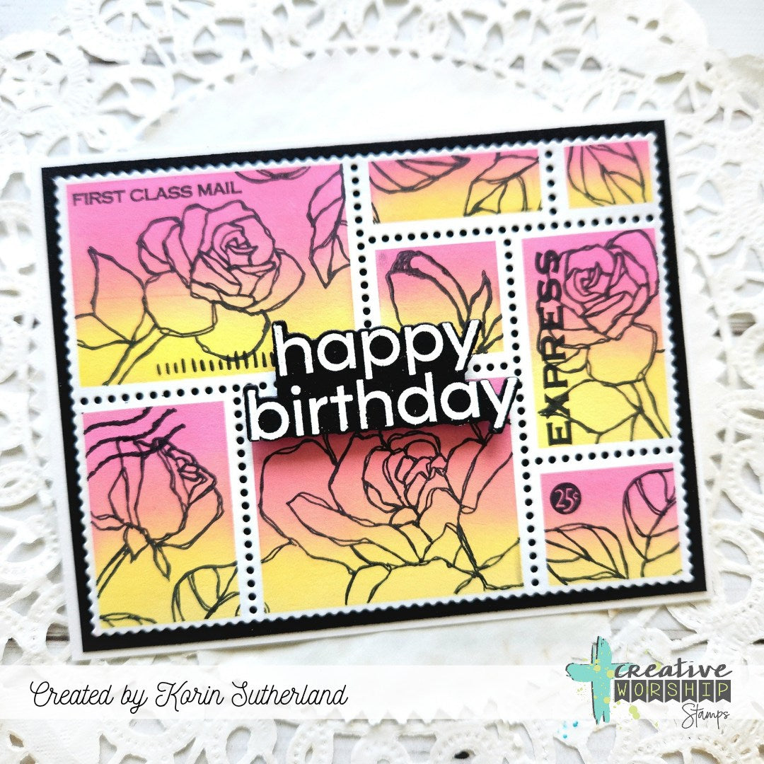 Sketched Roses Clear Stamp Set