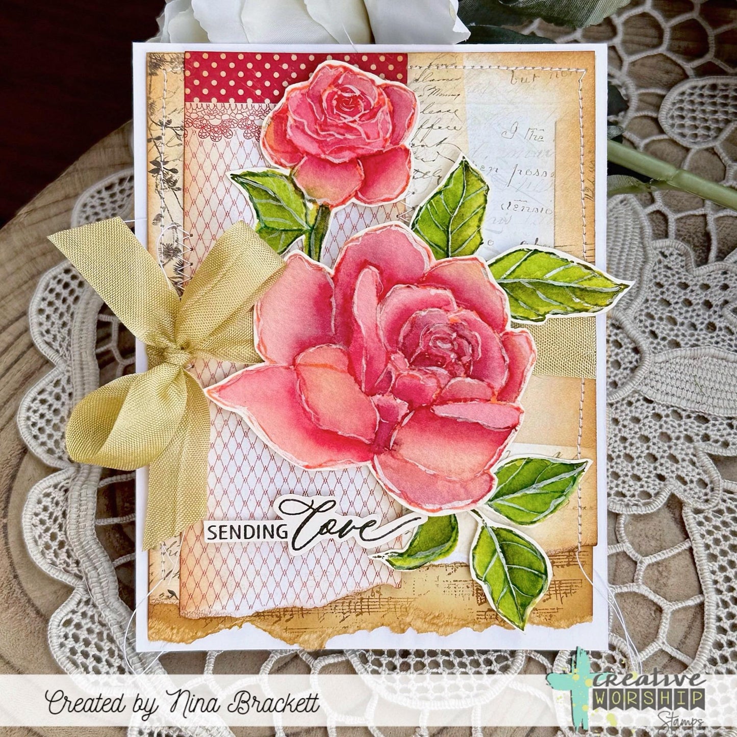 Sketched Roses Clear Stamp Set