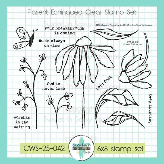 Patient Echinacea Clear Stamp Set
