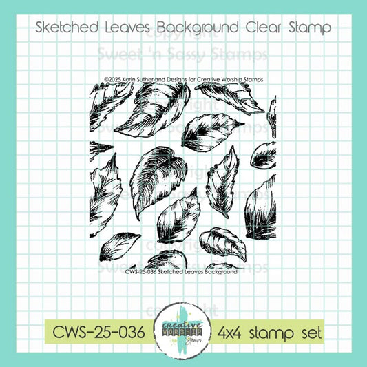 Sketched Leaves Background Clear Stamp