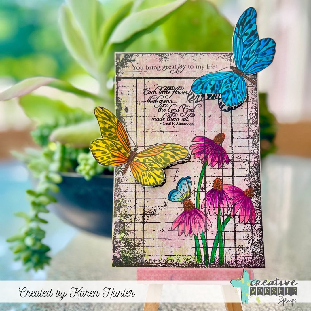 Vintage Butterflies & Blooms Clear Stamp Set