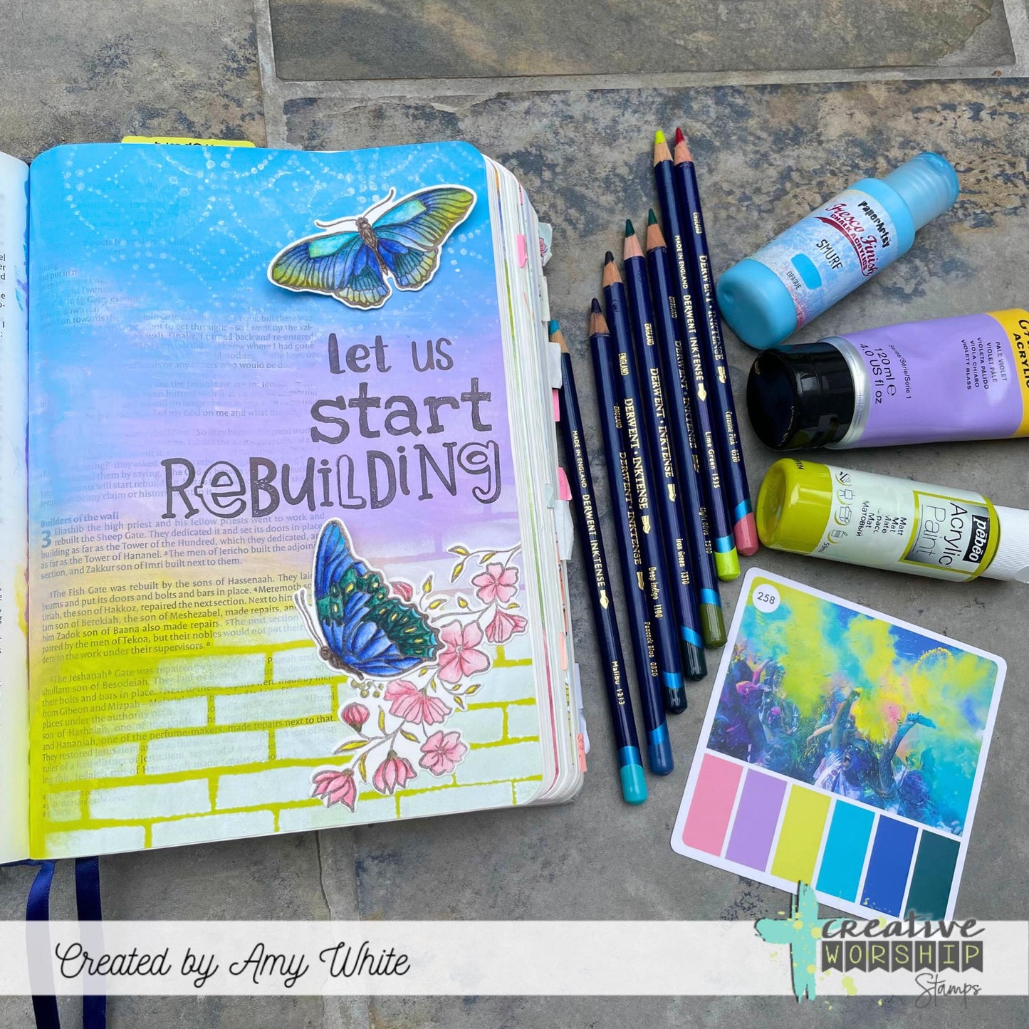 Vintage Butterflies & Blooms Clear Stamp Set
