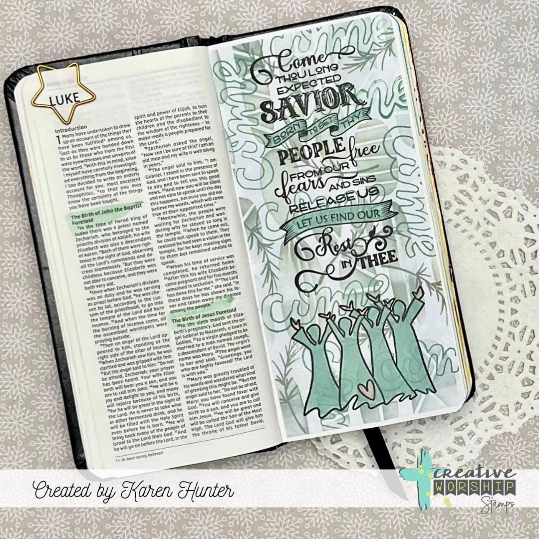 Christmas Hymn Word Art Clear Stamp Set