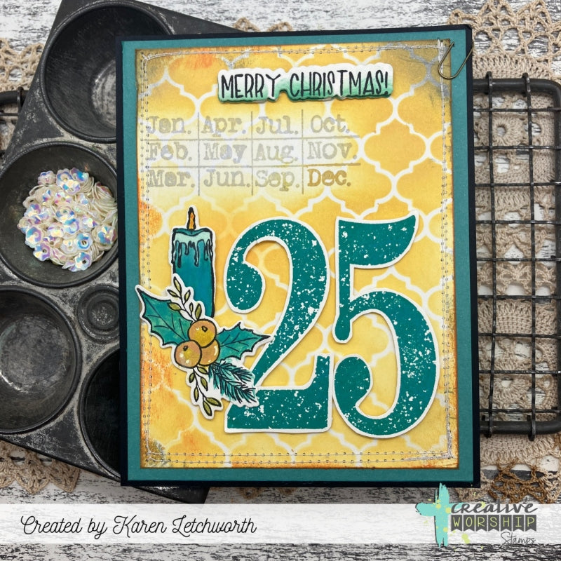 Jumbo Textured Numbers Clear Stamp Set
