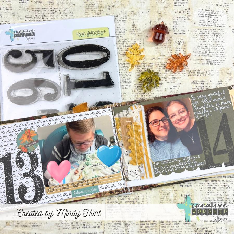 Jumbo Textured Numbers Clear Stamp Set