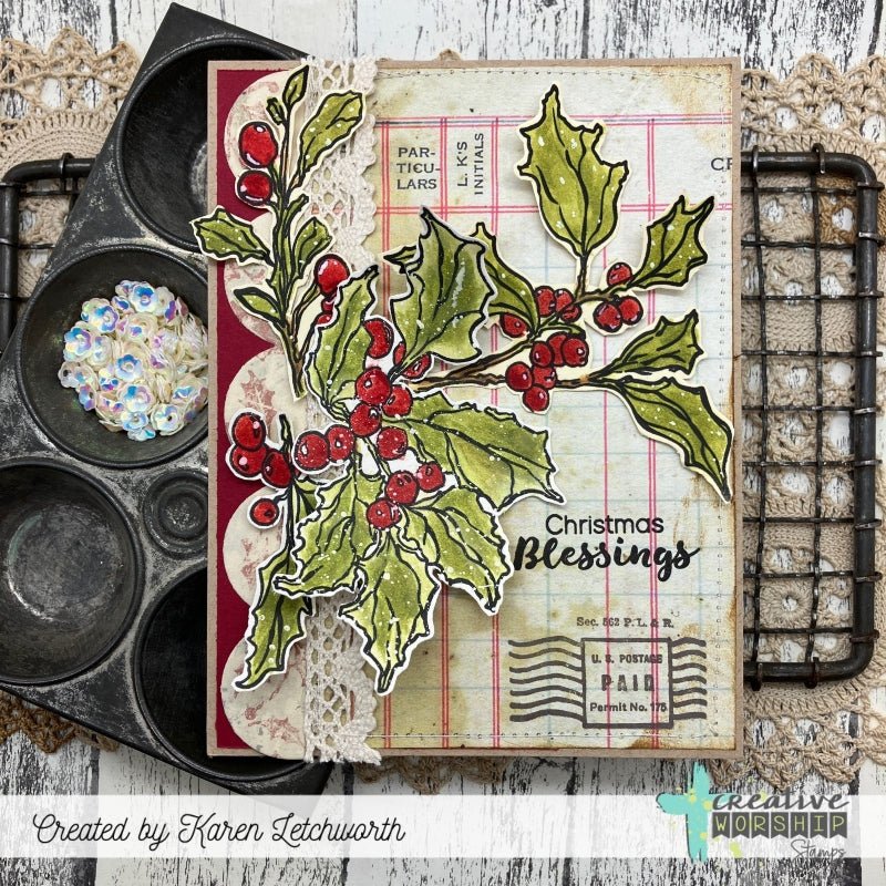 Holly Christmas Stamp & Die Bundle