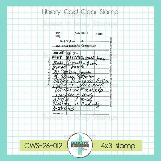 Library Card Clear Stamp