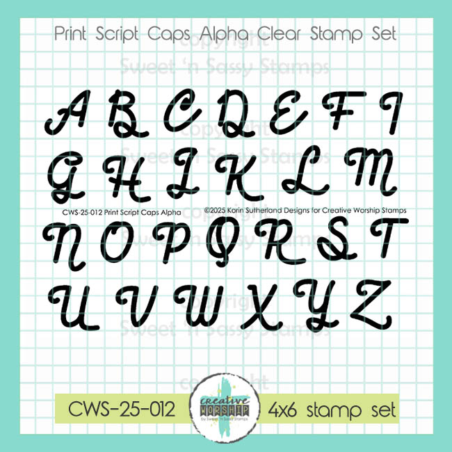 Print Script Caps Alpha Clear Stamp Set – Creative Worship Stamps