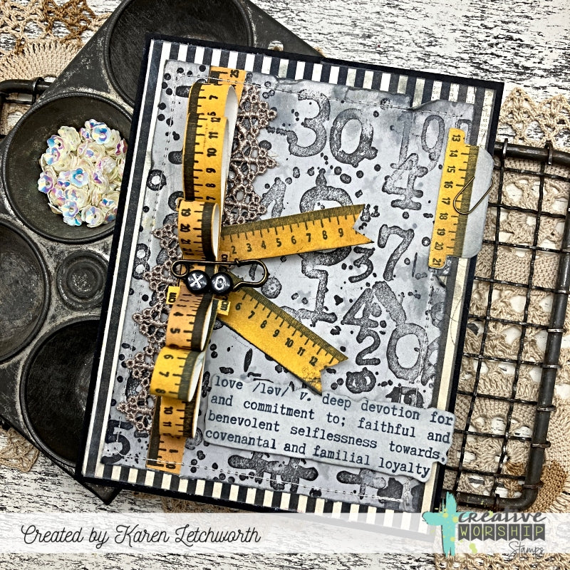 Number Graffiti Background Clear Stamp