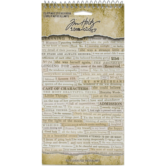 Tim Holtz Idea-ology Clippings Sticker Book 622 Stickers