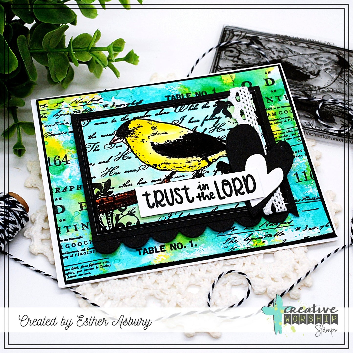 Finch Collage Clear Stamp