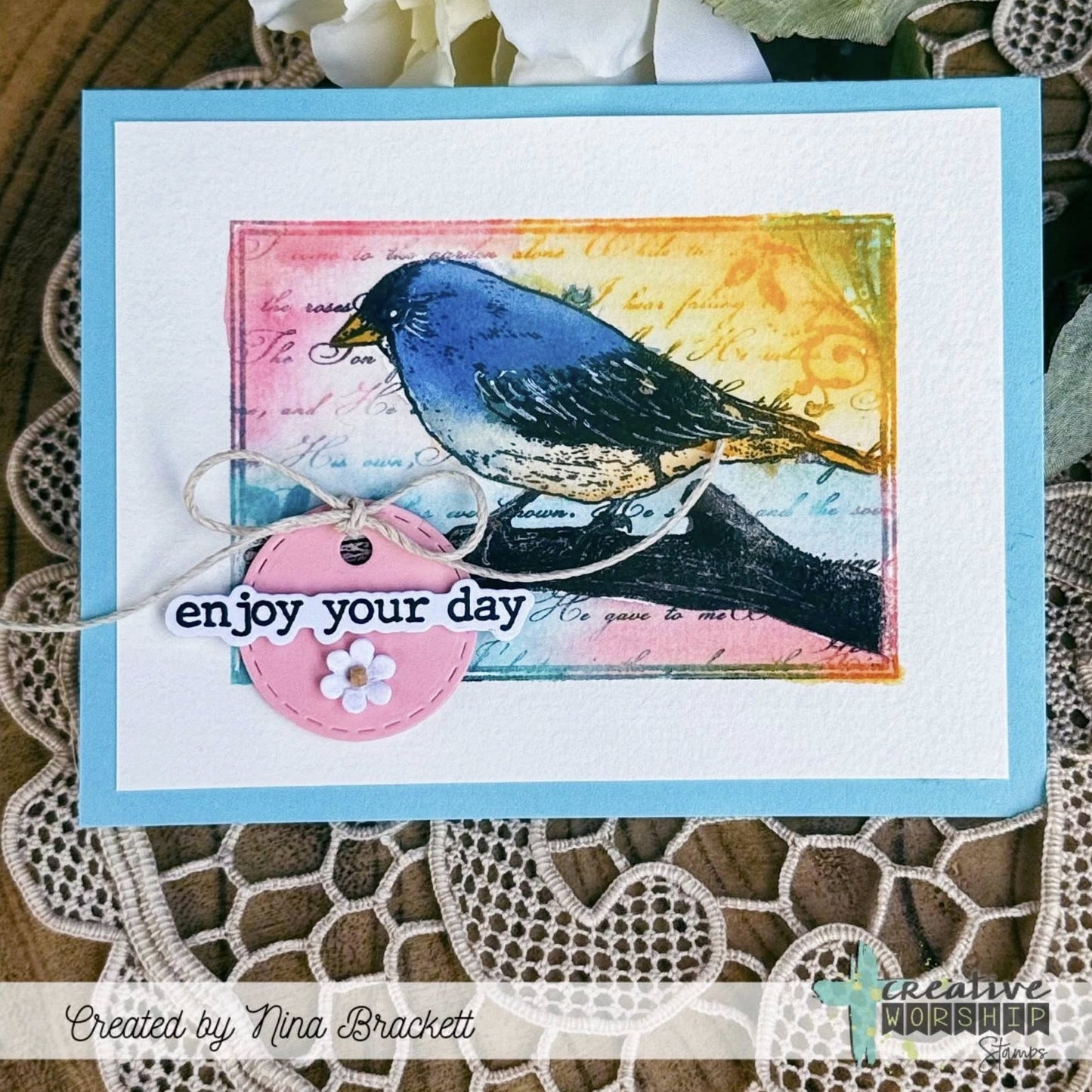 Finch Collage Clear Stamp