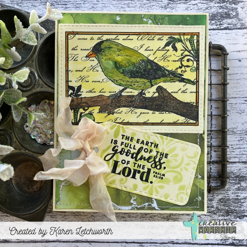 Finch Collage Clear Stamp
