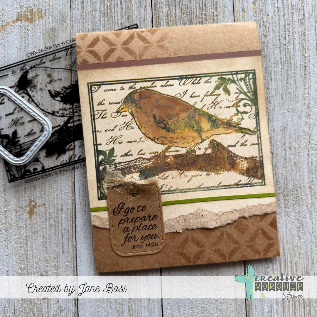 Finch Collage Clear Stamp