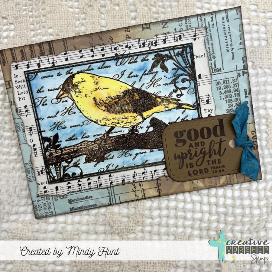 Finch Collage Clear Stamp
