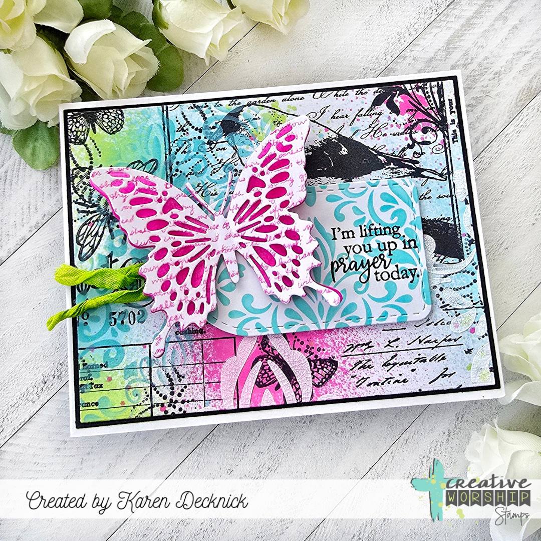 Finch Collage Clear Stamp