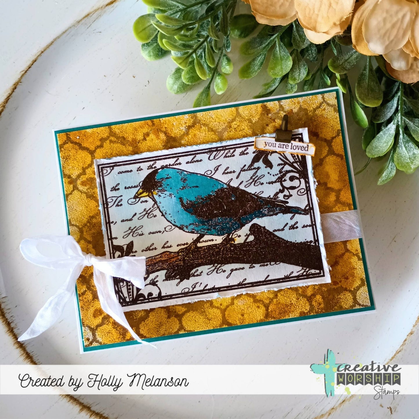 Finch Collage Clear Stamp